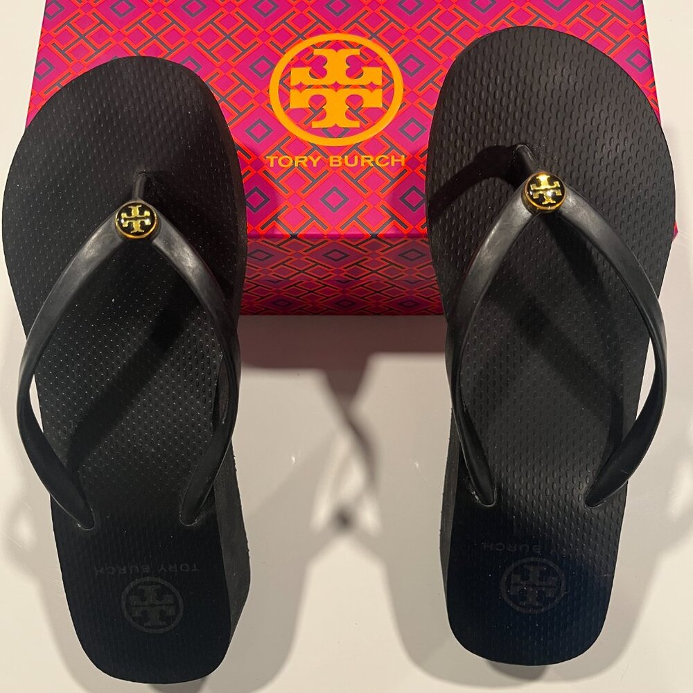 New Tory Burch Black Flip Flops for Women